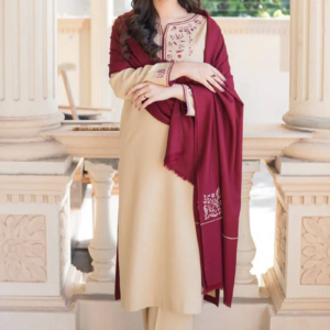 3PC Casual Dhanak Winter Collection – Embroidered Suit