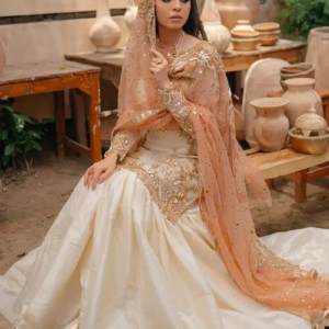 Premium Wedding Wear – Organza Embroidered 3-Piece Suit